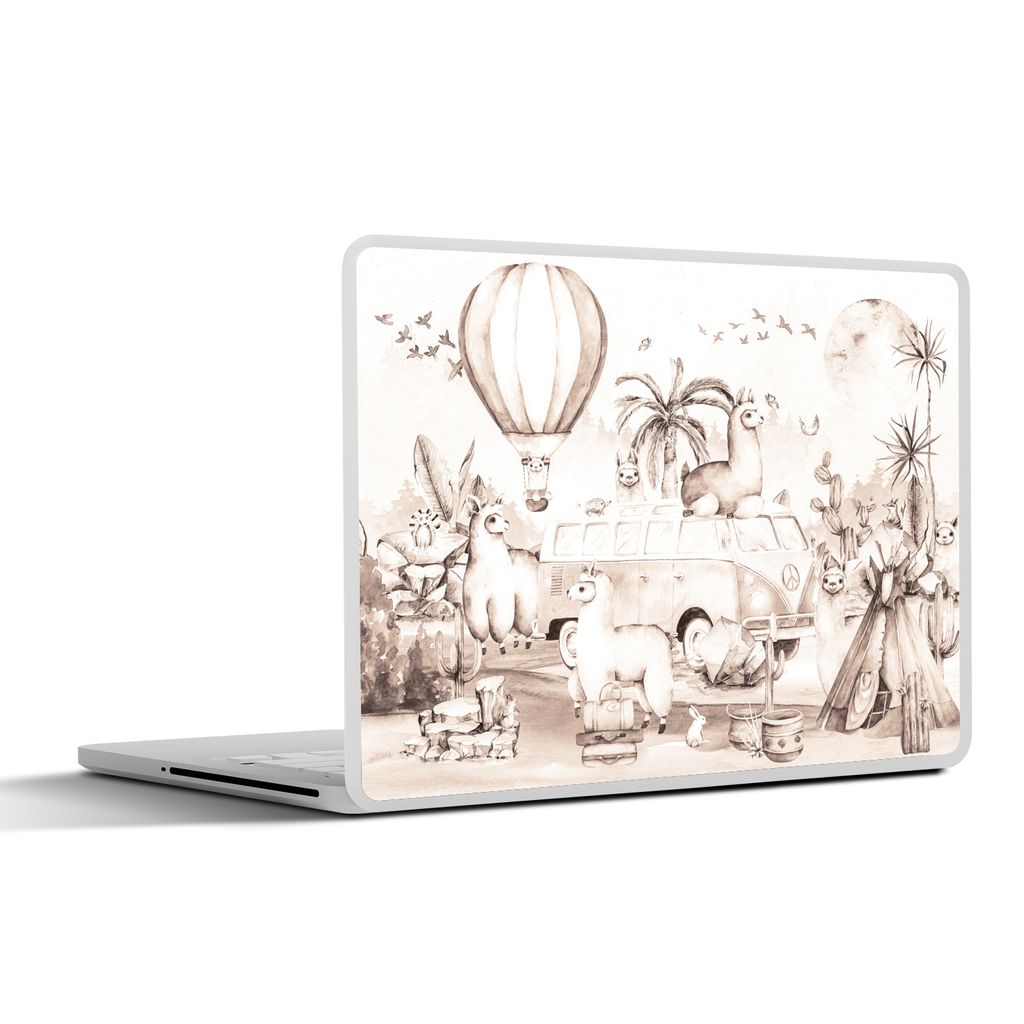 MuchoWow Laptop Aufkleber Sticker Cover Alpaka - Tiere - Jungen - Mädchen 36.5x27.5 cm - Laptop-Sticker