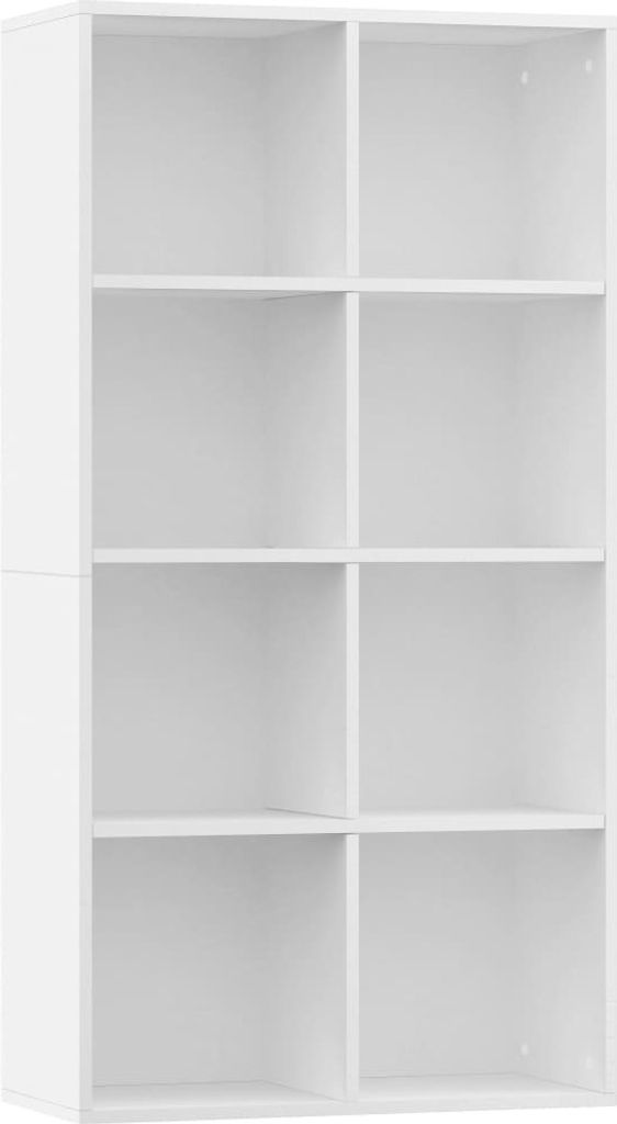 vidaXL Libreria/credenza bianca 66×30×130 cm in materiale Immagine del prodotto 