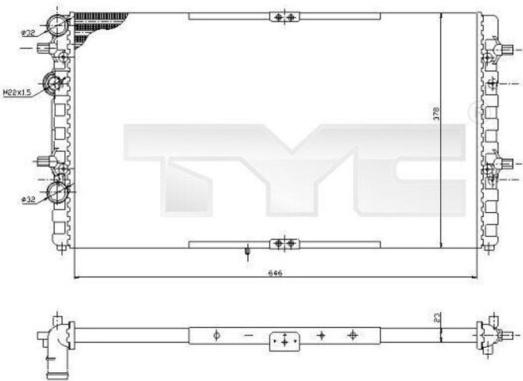TYC 731-0002 - OE 6K0121253AG Kühler, Motorkühlung für Cordoba (6K), Ibiza (6K)