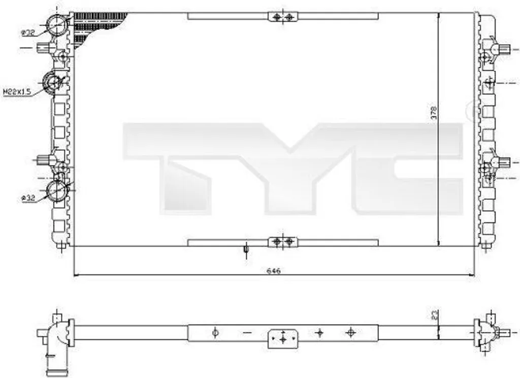 Radiateur pour Seat Ibiza et Cordoba 6K - Remplacement OE 6K0121253AG