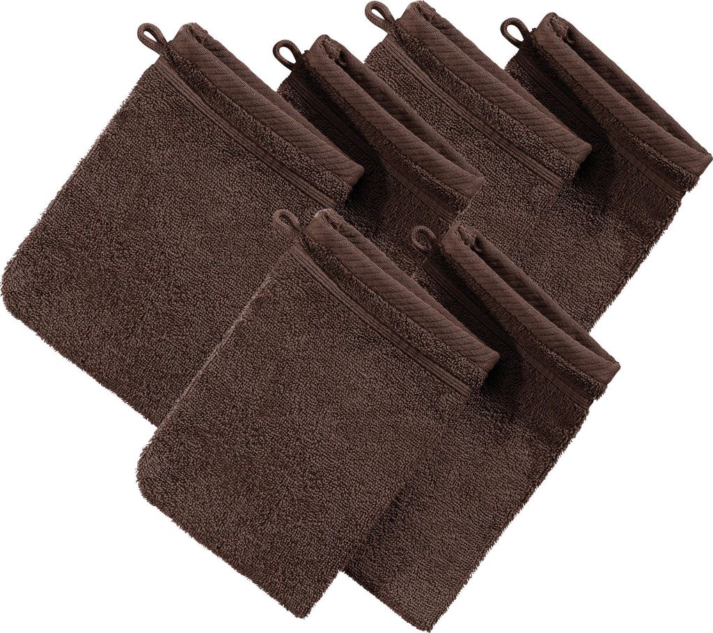 Erwin Müller Waschhandschuh Heidelberg" 6er-Pack braun 15x21 cm"