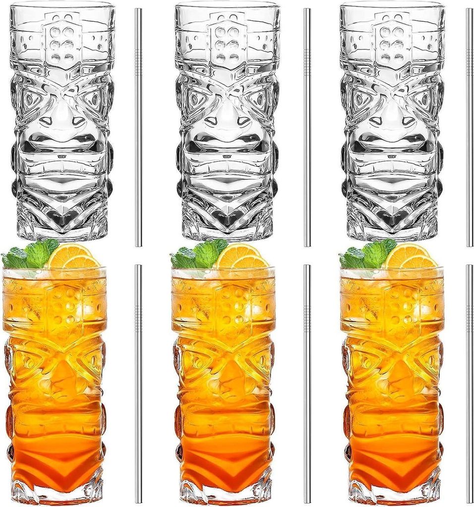 Transparente Tiki-Gläser 6er Set 400ml moderne Produktbild 