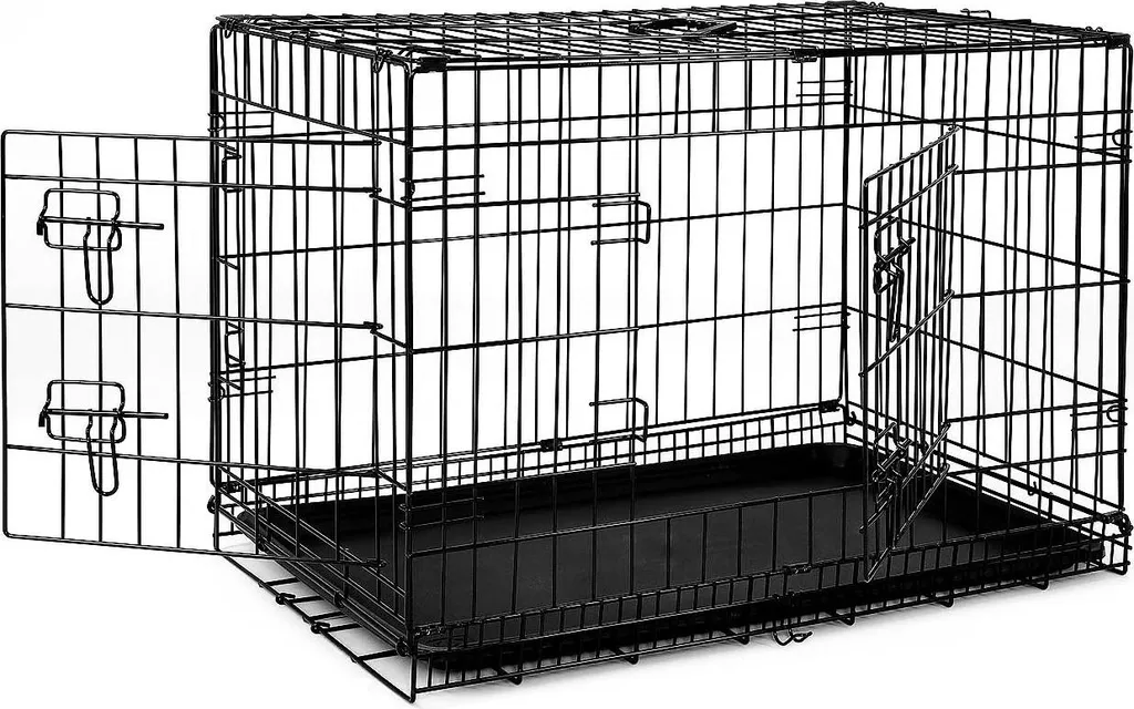 Gabbia Trasporto Gatti lionto 76x49x56 cm | Metallo Pieghevole e Stabile