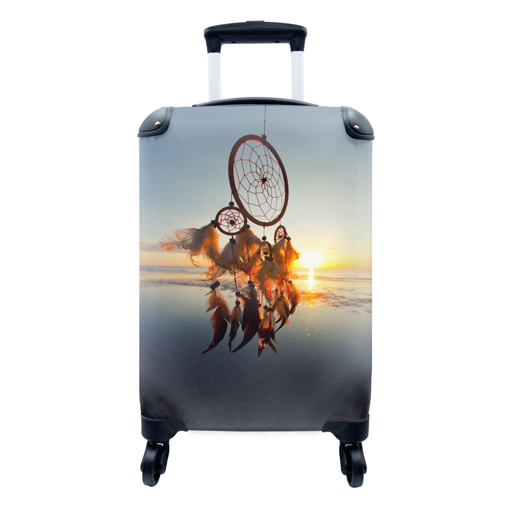 MuchoWow Koffer Handgepäck Trolley Rollkoffer Kleine Reisekoffer mit 4 Rollen - Ein Traumfänger über dem Meer - Cabin Size < 55x40x23 cm & 55x...