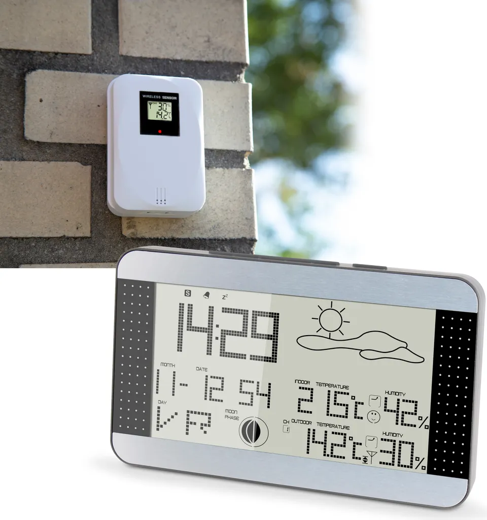 Anticipez le temps avec la station météo Alecto WS-1700 sans fil argent