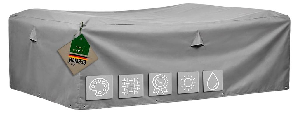 Rechteckige Lounge Abdeckung, 230x165x80 cm, grau, Oxford 600D Gewebe, Schutzhülle für Gartenmöbel, wasserdicht, UV-beständig und wetterfest
