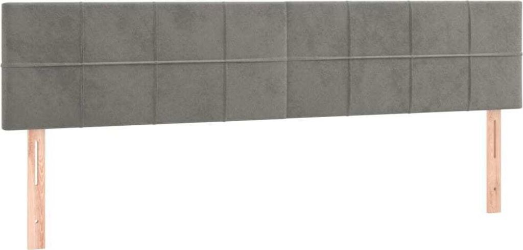 vidaXL Testiere 2 pz. Velluto grigio chiaro 100x5x78/88 cm Immagine del prodotto 