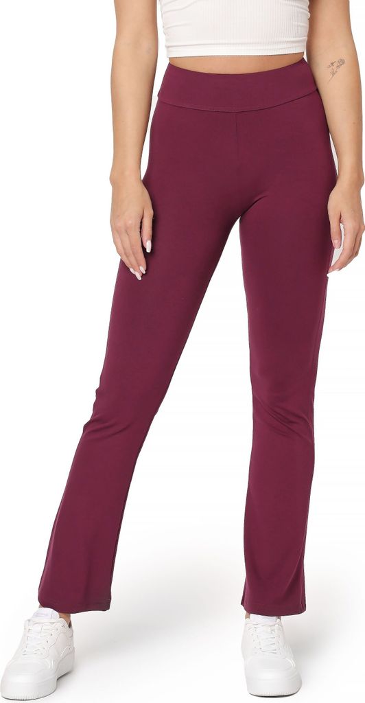 Bellivalini Yogahose für Damen Freizeithose Trainingshose BLV50-277 (Wein, XS)