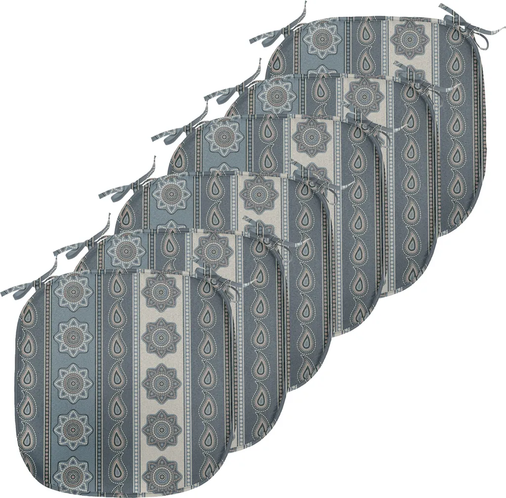 Assise de Chaise Anti-Tache et Antidérapante 40x40 cm Mandala Lot de 6