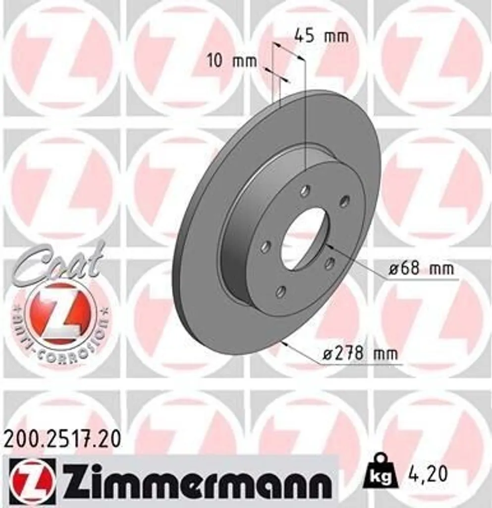 Stop aux Vibrations avec le Disque de Frein Zimmermann 200.2517.20 Nissan