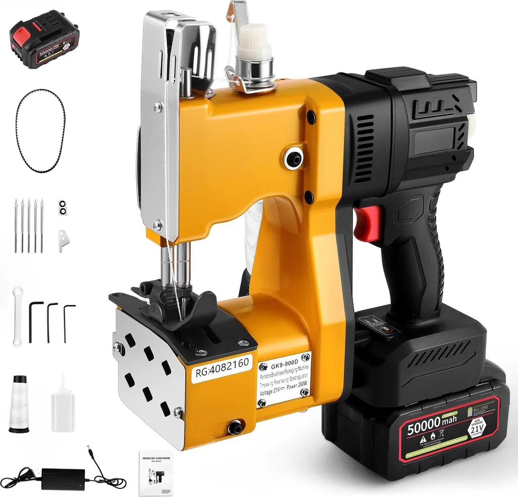Machine à coudre les sacs portable 21V batterie 50Ah pour toile et jute