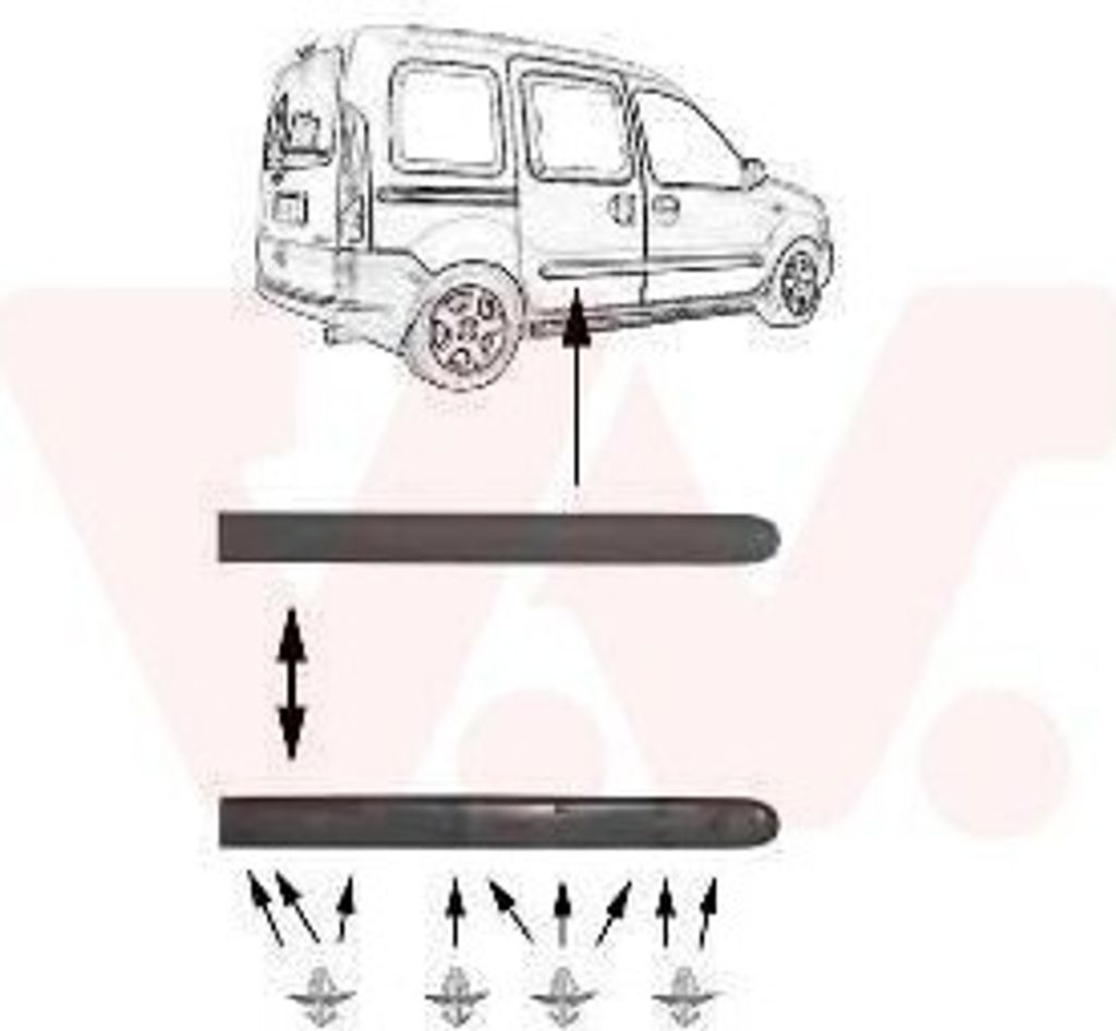 VAN WEZEL 4310426 - OE 7701692446 Zierleiste, hinten rechts für Kangoo (KC), Kangoo (FC)