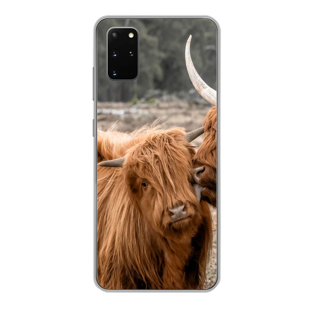 MuchoWow Handyhülle Schutzhülle Hülle für Samsung Galaxy S20 Plus Schottischer Highlander - Liebe - Porträt Silikon Softcase Handy Hülle - ...
