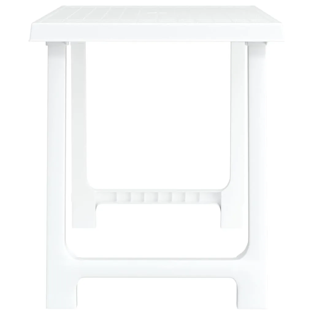 Table d'appoint en polypropylène blanc effet bois 79x56 cm résistante - 5