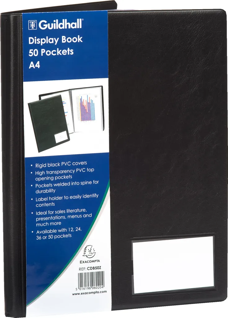 Exacompta 2x Protège-documents Goldline 100 vues A4 Noir CDB50Z Premium