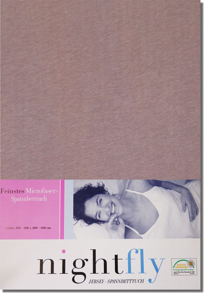 Microfaser-Jersey-Spannbetttuch 180 bis 220 cm AUBERGINE