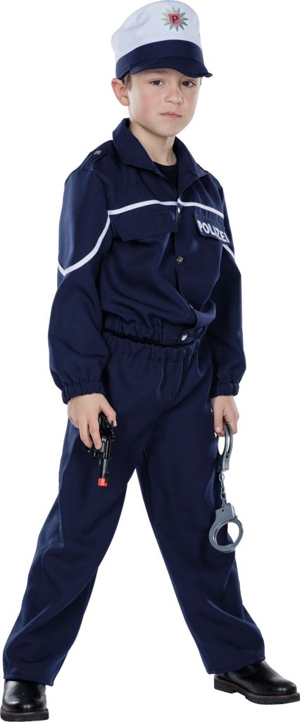 Polizist 3-teilig blau Kinderkostüm 152