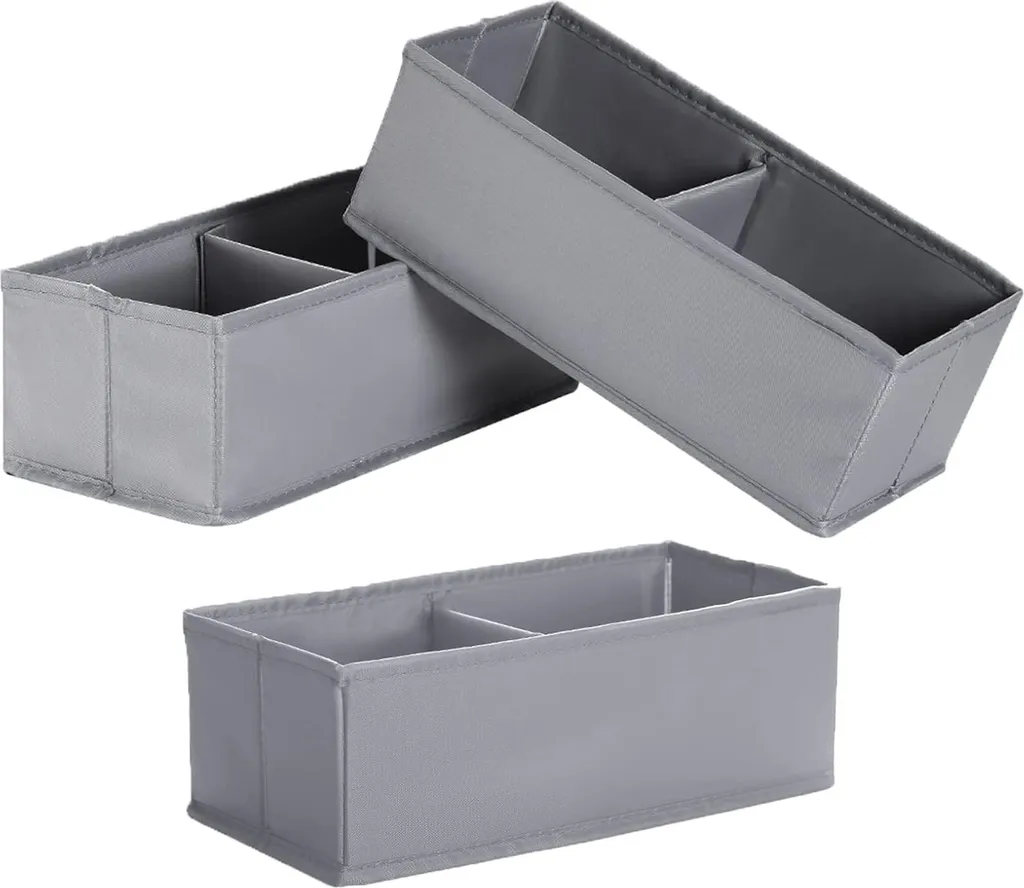 Fini le Désordre avec l'Organiseur de Tiroir Pliable Lot de 3 Gris