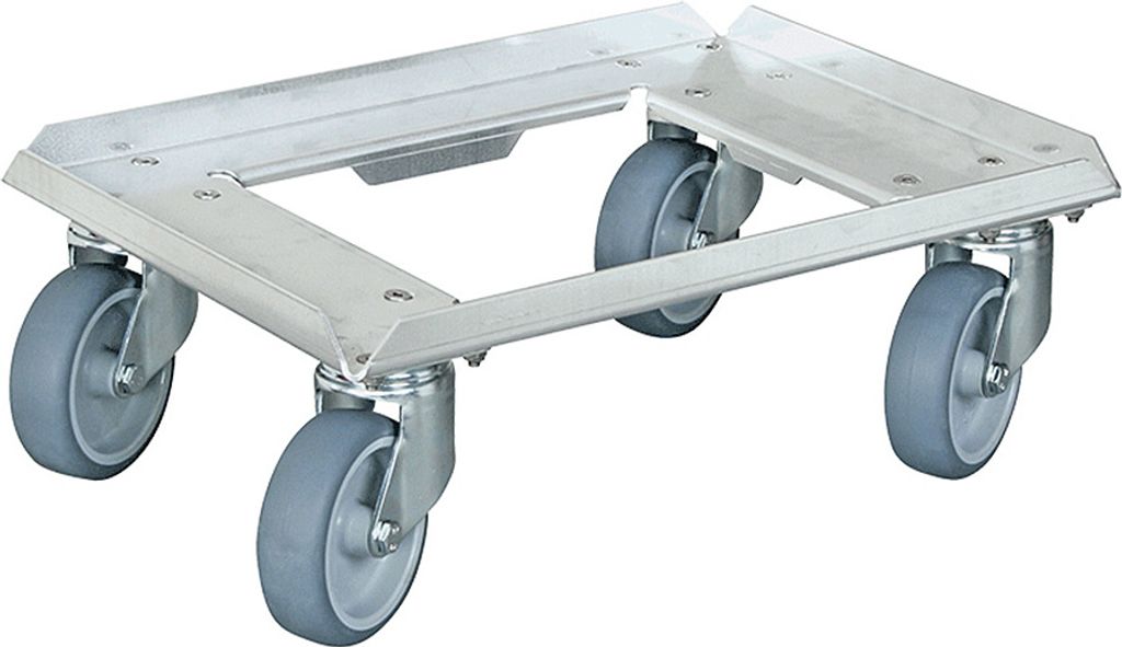 Logistikroller aus Alu, für Behälter 400 x 300 mm, offenes Deck