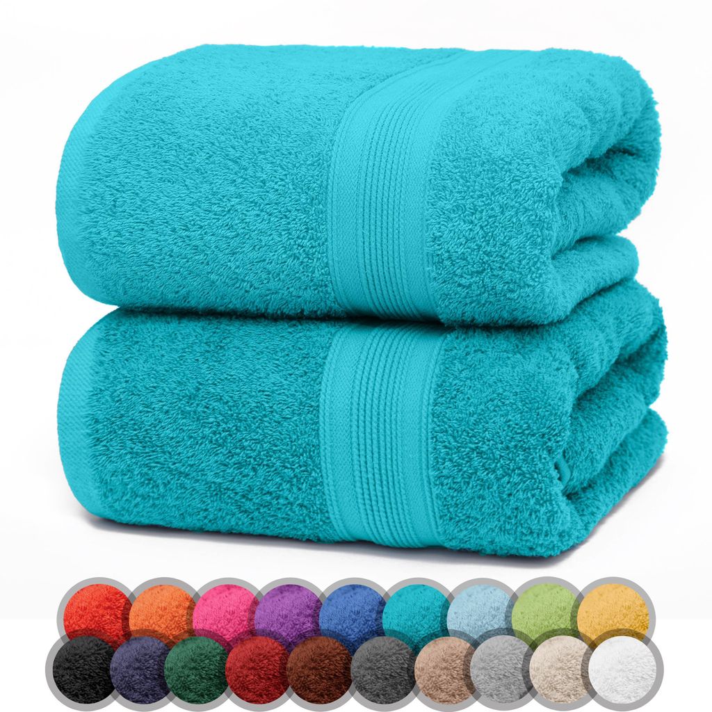 Frottier Duschtücher 2er Pack 70x140cm, 100% Baumwolle, Produktbild 