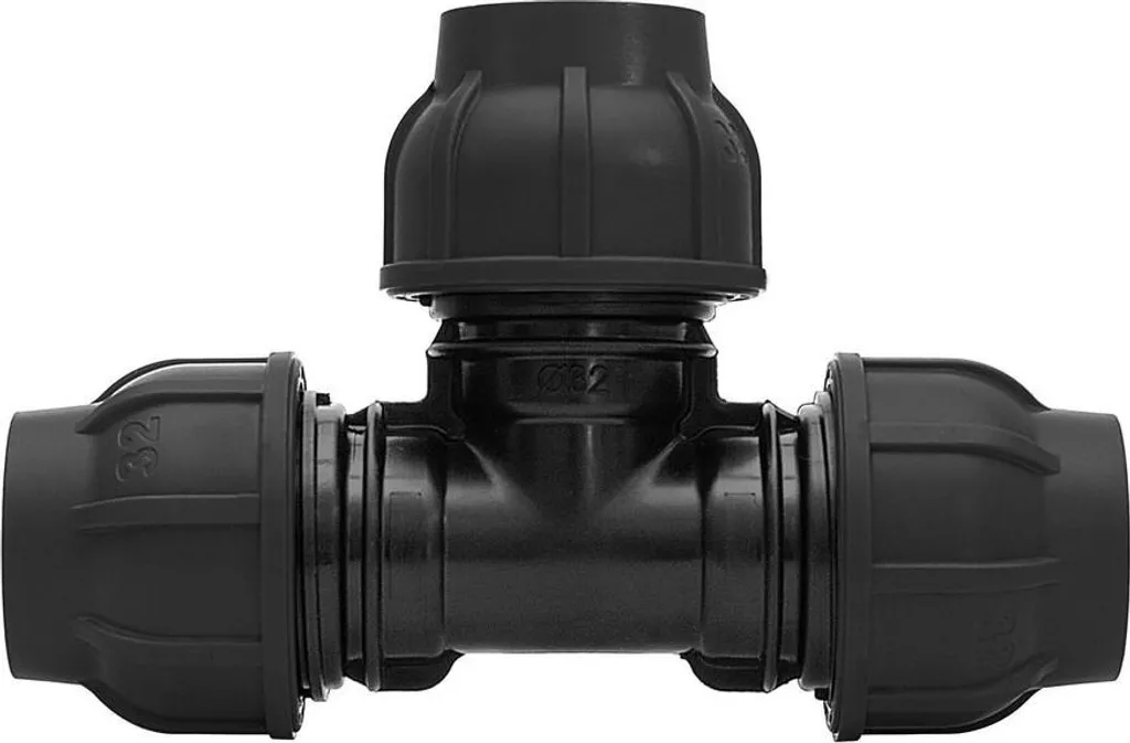 Té de dérivation PP 90° ultra-résistant PN16 50x40x50 pour réseau d'eau