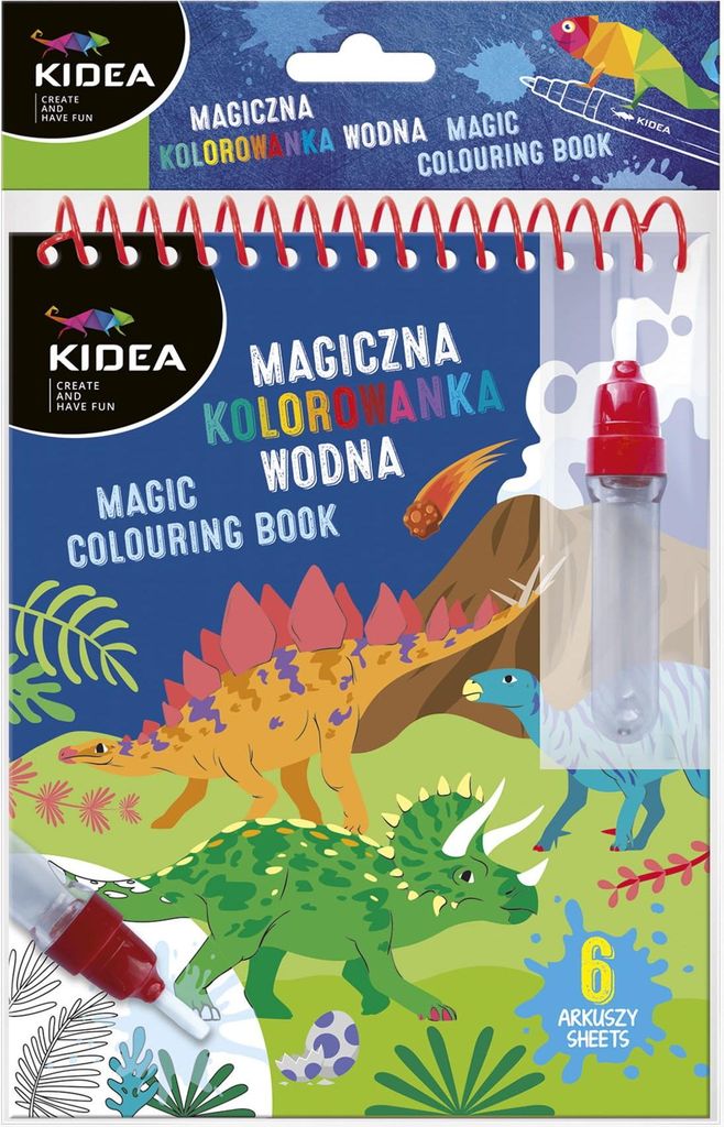 Magisches Wasser-Malbuch mit Marker Dinosaurier Kidea