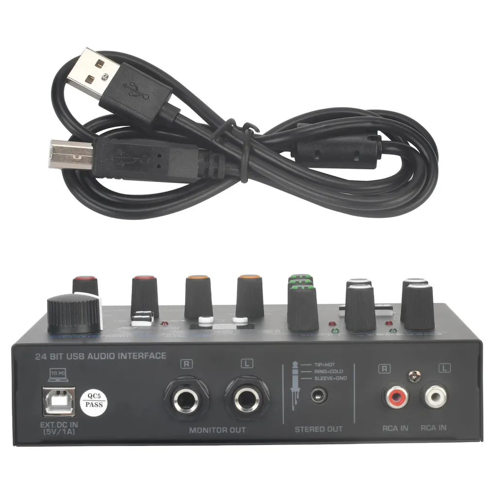 Carte son externe UC88 avec port USB et préampli micro 48V pour PC Mac