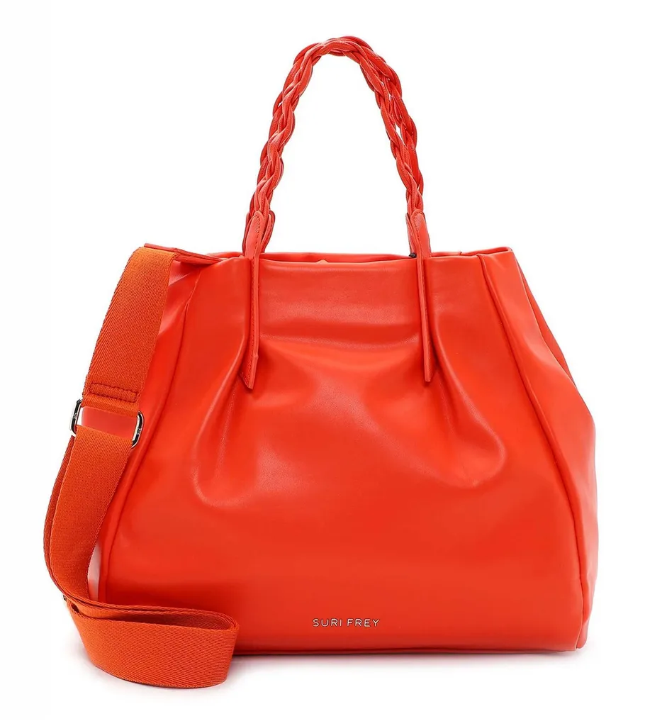 SURI FREY Josy Shopper Orange - Grand sac à épaule tendance en similicuir