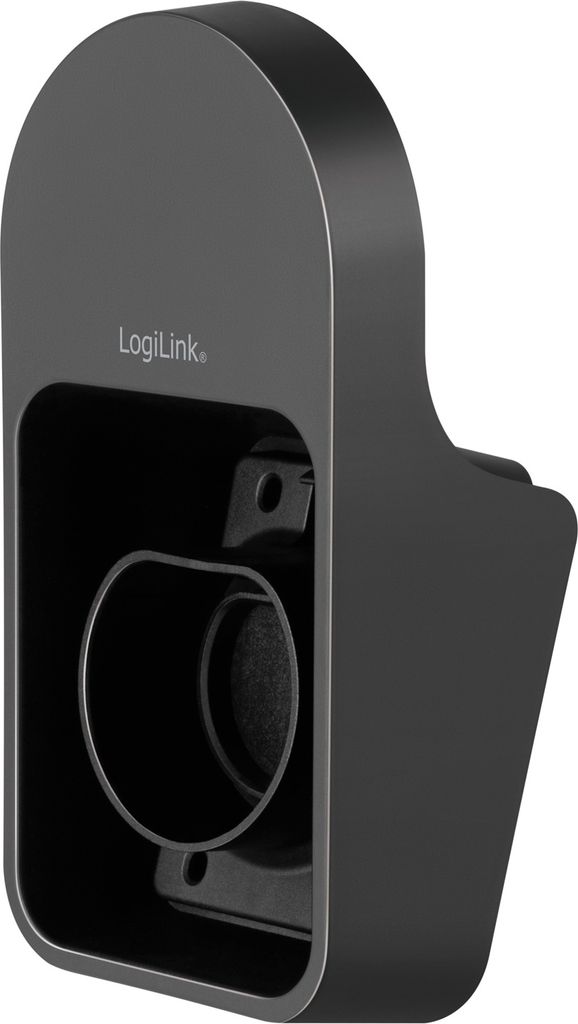 LogiLink Wandhalterung mit Kabelablage für Auto-Ladekabel schwarz