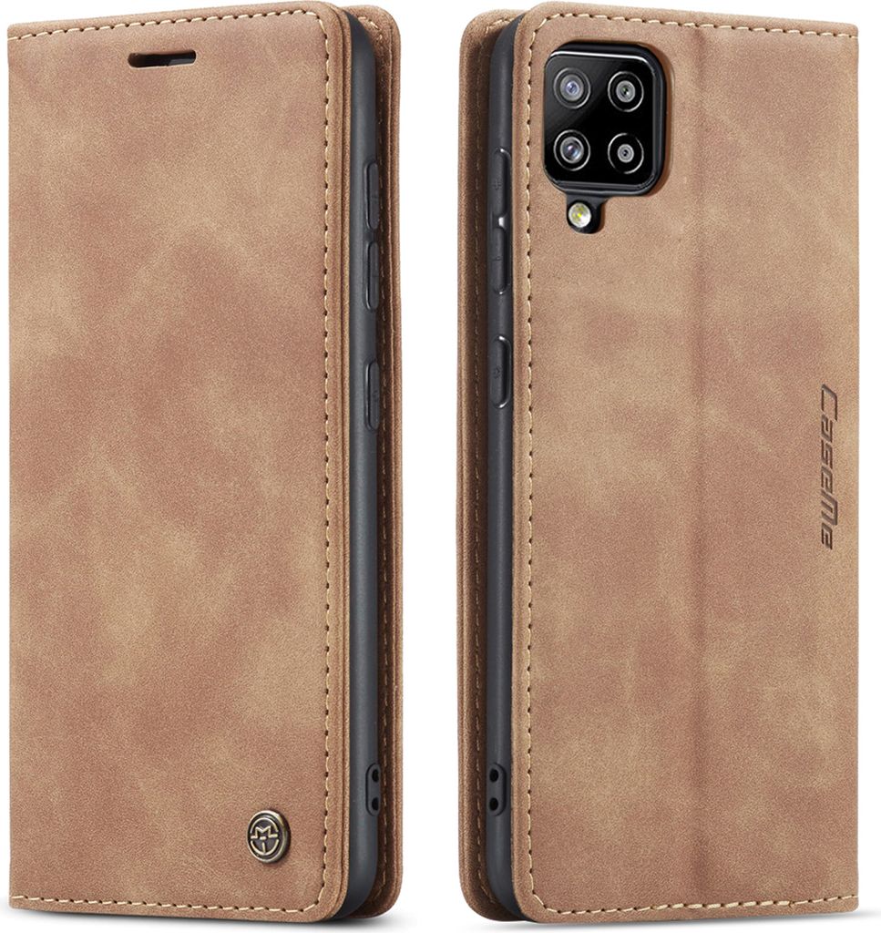 Samsung Galaxy A42 5G Hülle, LaimTop Retro Kunstledertasche mit Standfunktion Schutzhülle für Samsung Galaxy A42 5G Braun