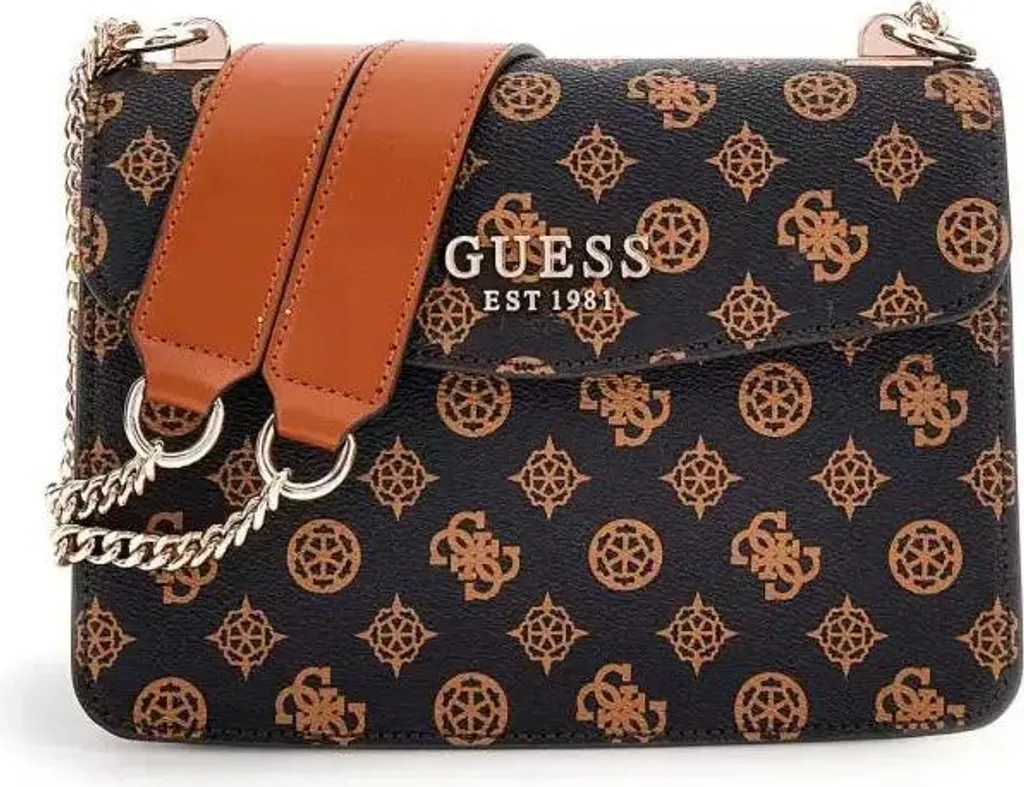Sacoche Femme Guess Evelune S Mocha Multi à Bandoulière Ajustable