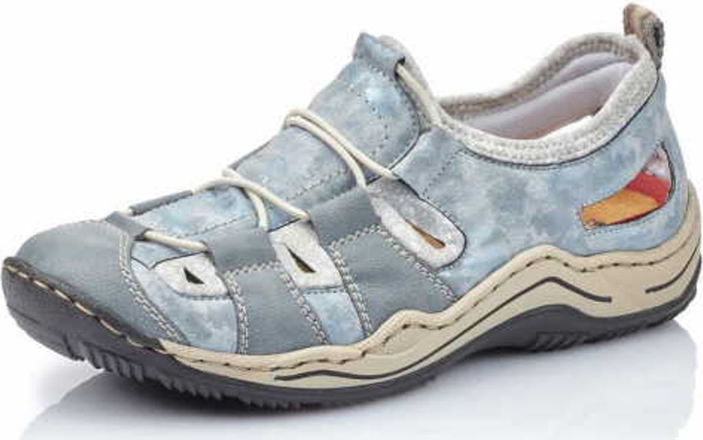 Rieker Damen Sneaker Slipper blau, Damen:38 EU