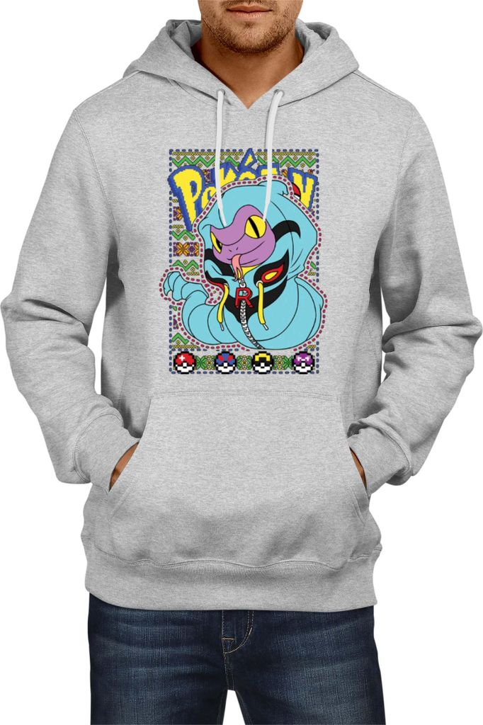 Herren Kapuzenpullover Japan Manga Anime Comics Pokemon 024, Man S / Grau