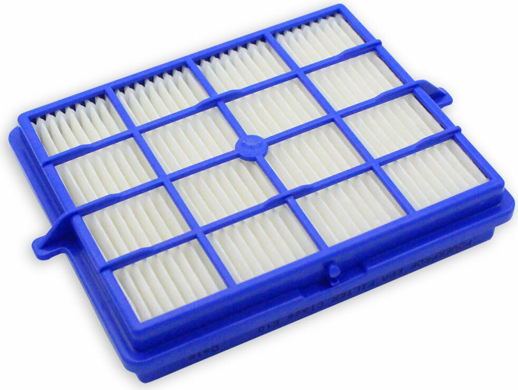 A close-up studio shot of a vacuum cleaner filter.