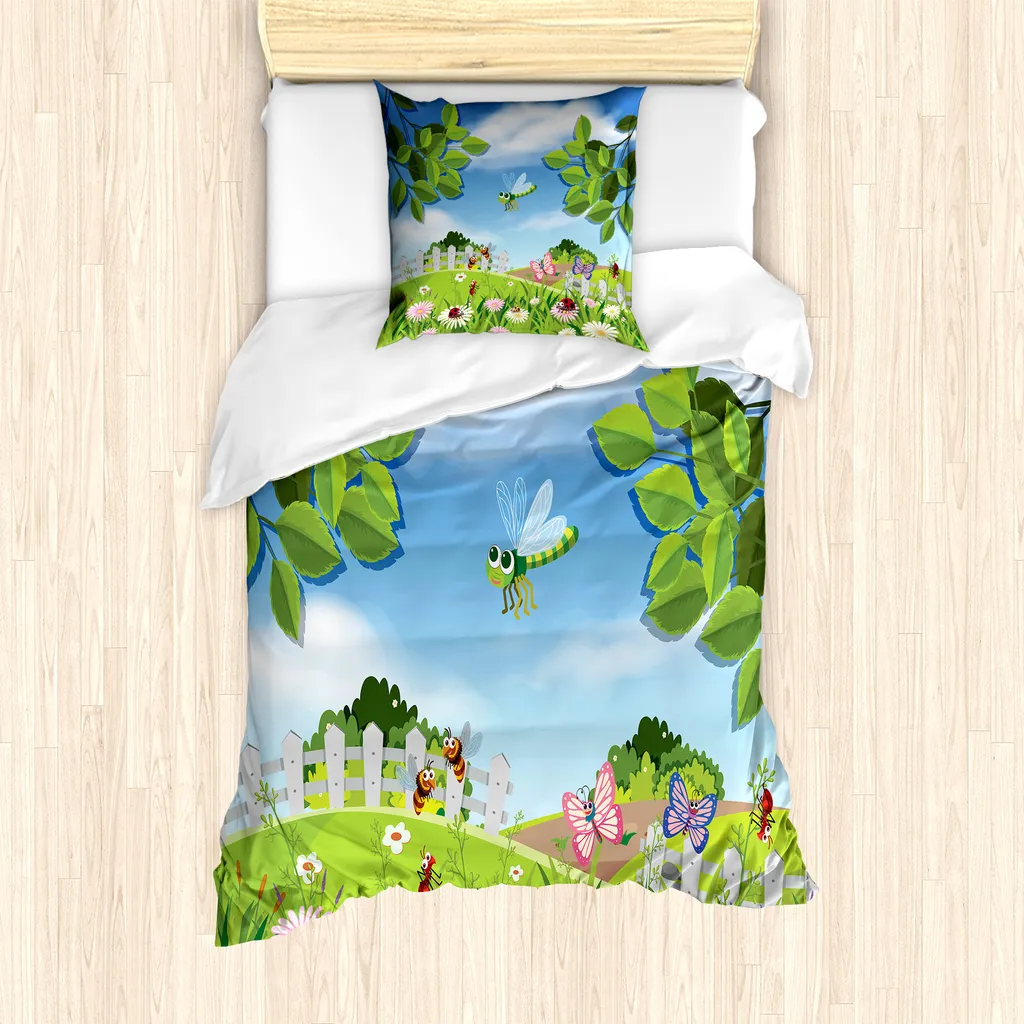 Set Copripiumino ABAKUHAUS Singolo 135x200 Antiacaro Spring Scene