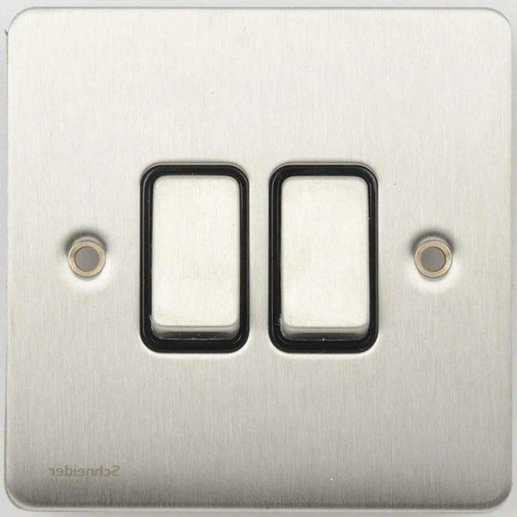 Plaque de commutation bipolaire design acier inox - Finition luxe mat