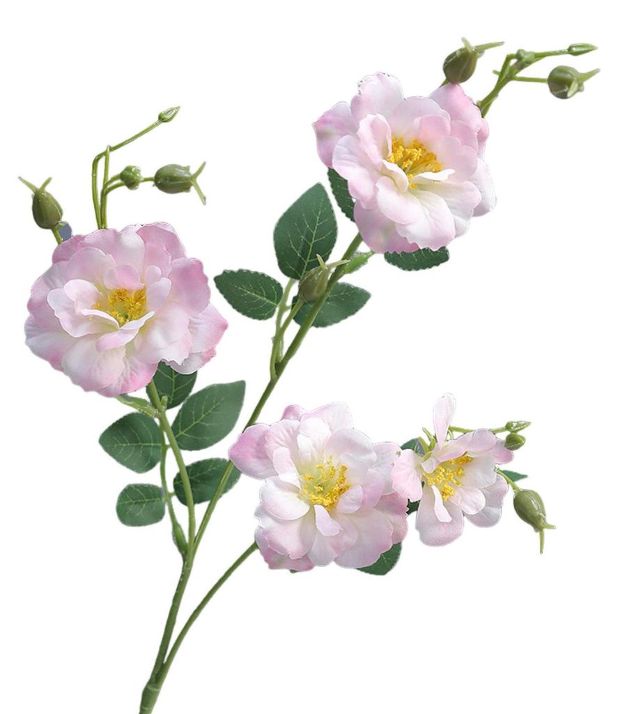 Künstliche chinesische Rose mit Blättern, UV-beständige Seidenblume, Tischdekoration für Hochzeiten, Partys, drinnen und draußen