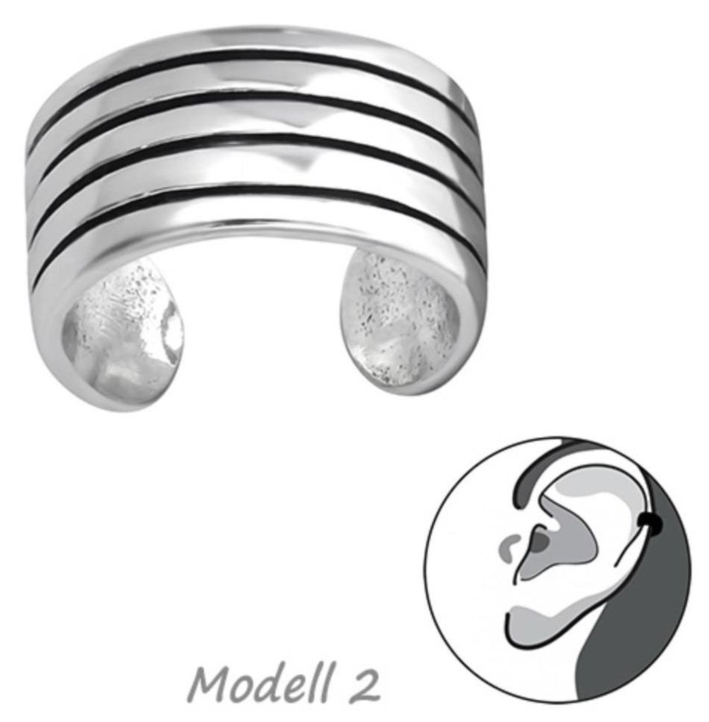 Ohrklemme Silber 925: Ear Cuff Ohrring ohne Loch Modell 2 Produktbild 