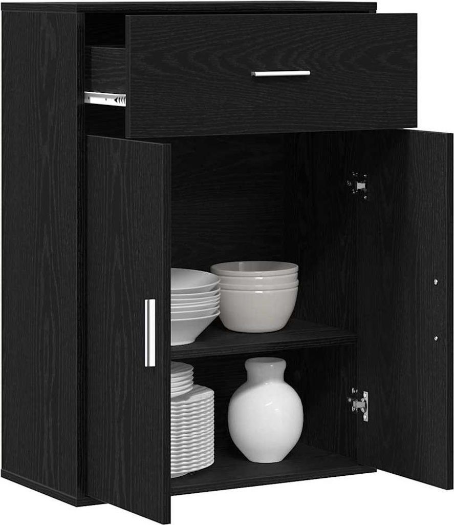 "im Sonderangebot"Sideboard - praktischem Design - Wohnzimmerschrank - Kommde für Flur - Schwarz Eichen-Optik 60x30x84 cm Holzwerkstoff DEMöbel 8...