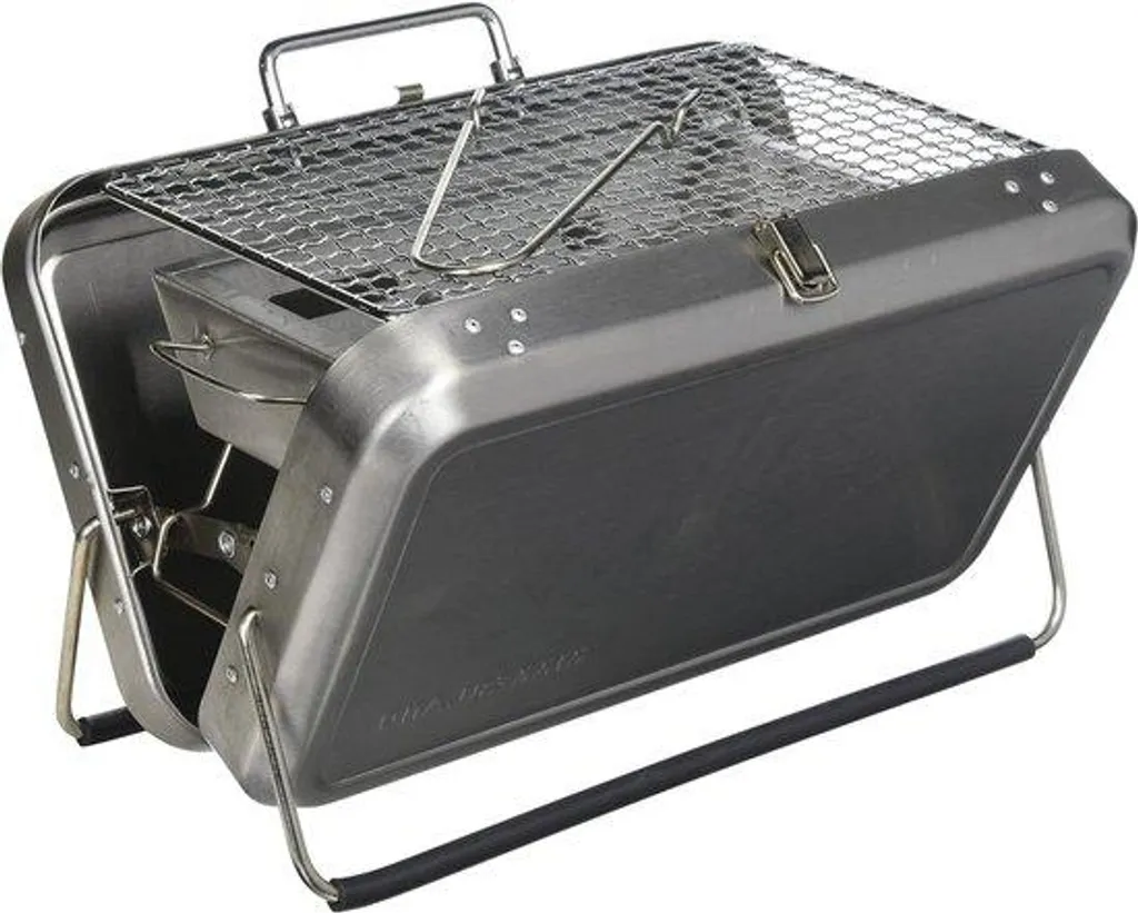 Mallette Barbecue Portable Argentée Modèle Compact et Léger en Inox