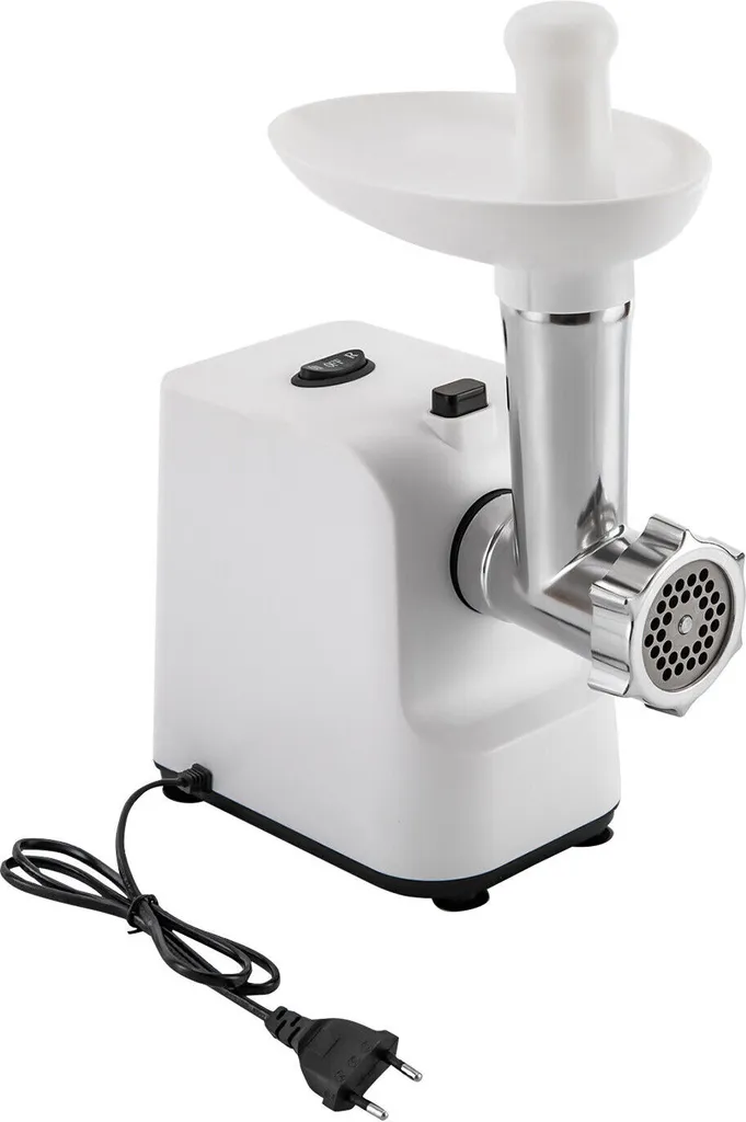 Hachoir viande électrique 1000W avec accessoires à saucisse inox blanc