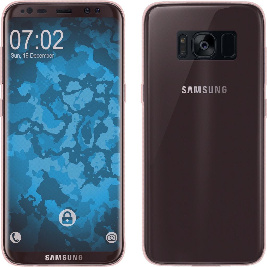PhoneNatic Case kompatibel mit Samsung Galaxy S8 - rosa Silikon Hülle 360° Fullbody Cover