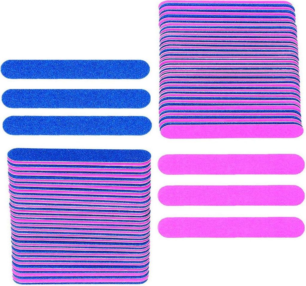 Mini-Nagelfeilen, Großpackung, 100 Stück, doppelseitige Produktbild 