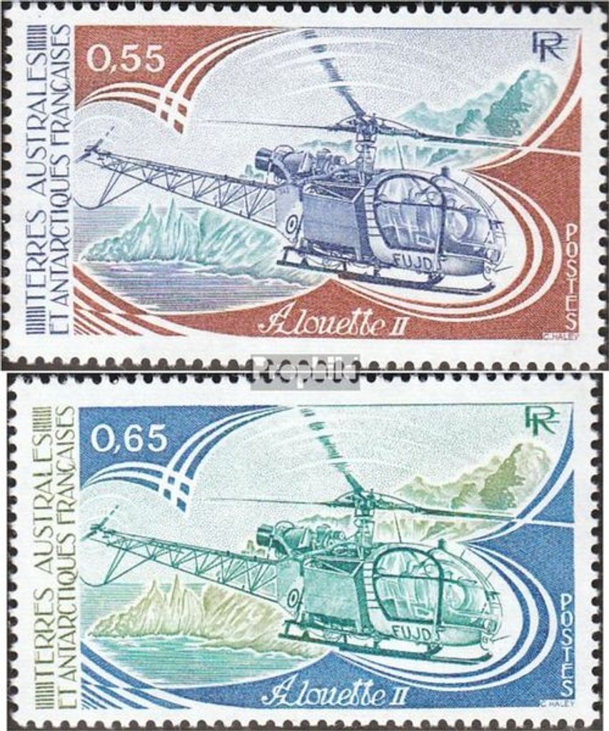 Briefmarken Französ. Gebiete Antarktis 1981 Mi 158-159 (kompl.Ausg.) postfrisch Hubschrauber