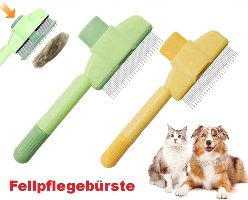 Pfotenmond Fellblitzbürste GELB Katzen Selbstreinigende Produktbild 