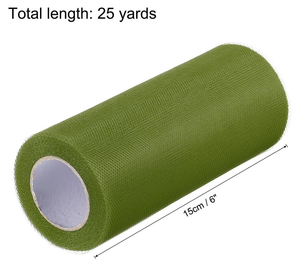 Tš¹ll Rollen Stoff Spulen 6" 25 Yards Olivgrš¹n fš¹r Dekoration Verpackung Hochzeit Basteln