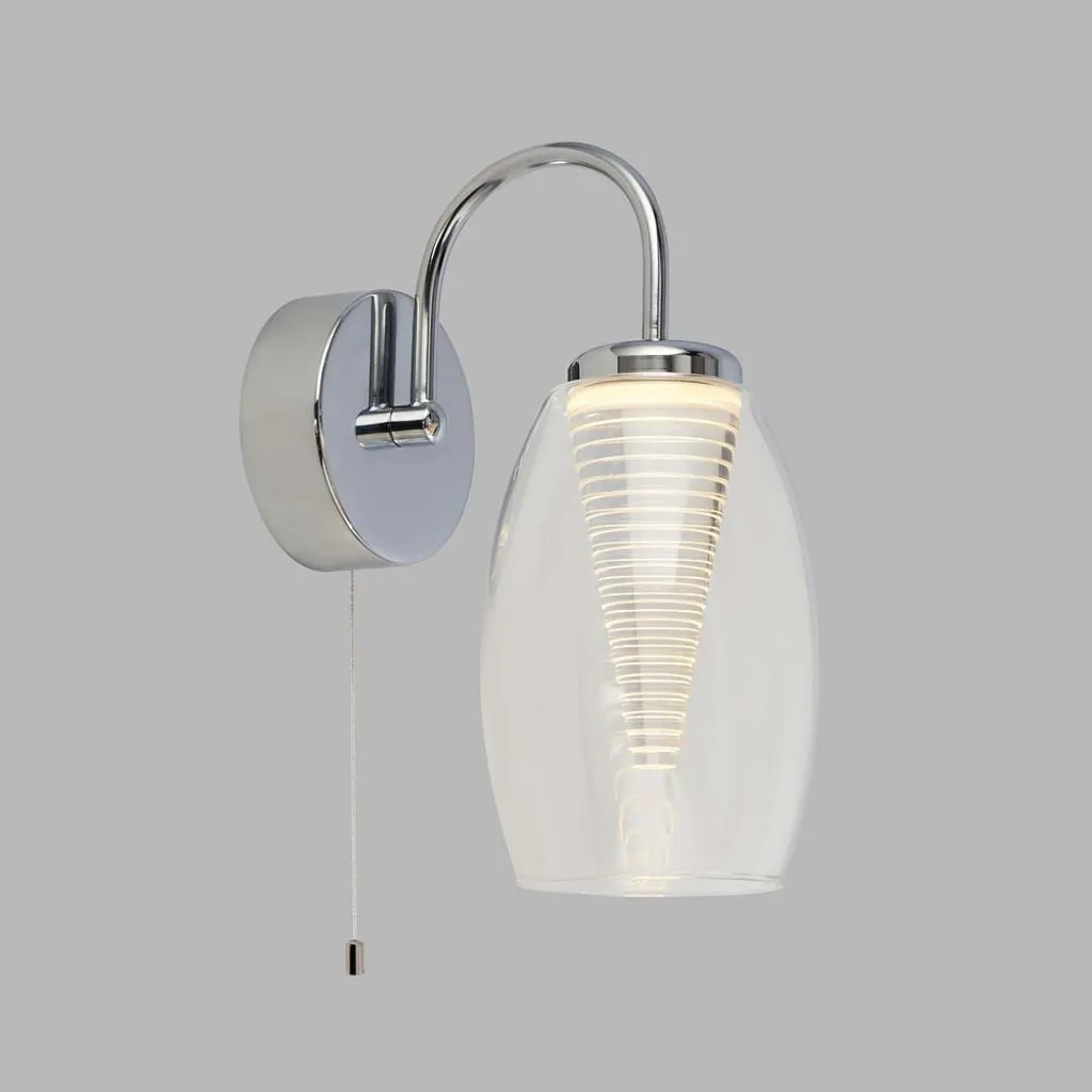 Applique Murale de Couloir CYCLONE Eclairage Moderne Verre Clair 1L