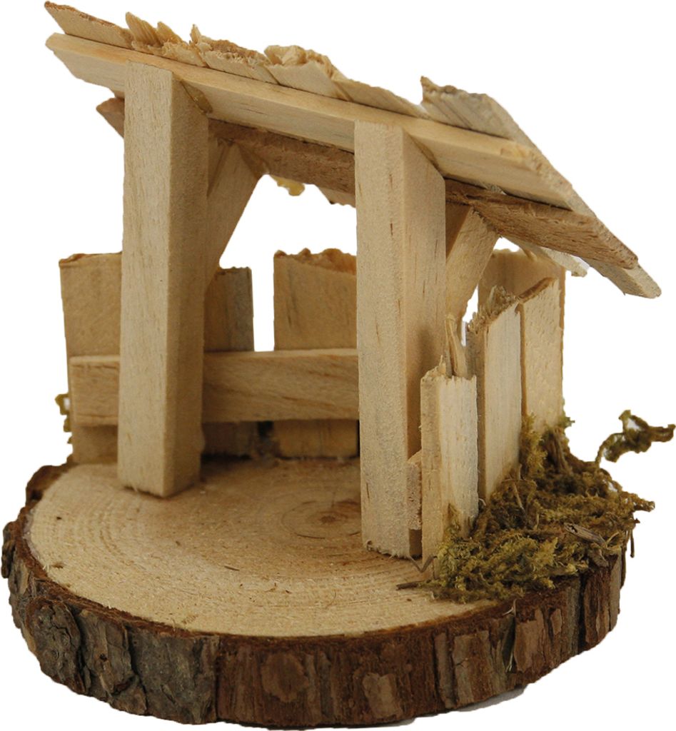 FADEDA Stall / Höhe:9 cm / handbemalt / detailgetreue Krippen Figuren - Weihnachten Tisch Dekoration Krippe Zubehör
