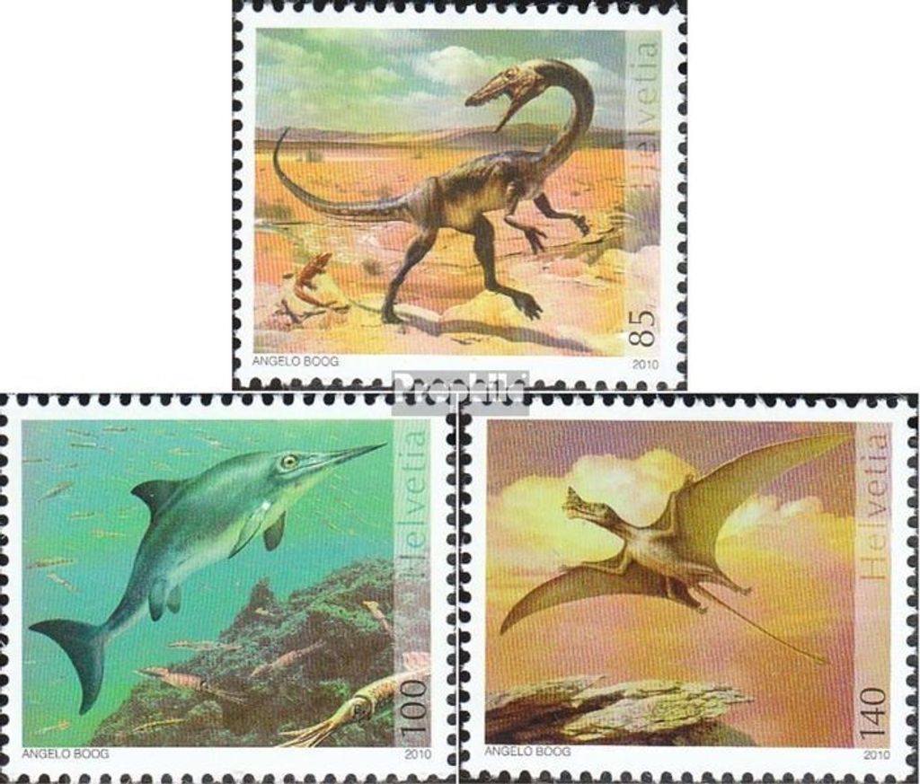 Briefmarken Schweiz 2010 Mi 2167-2169 (kompl.Ausg.) postfrisch Saurierfossilien