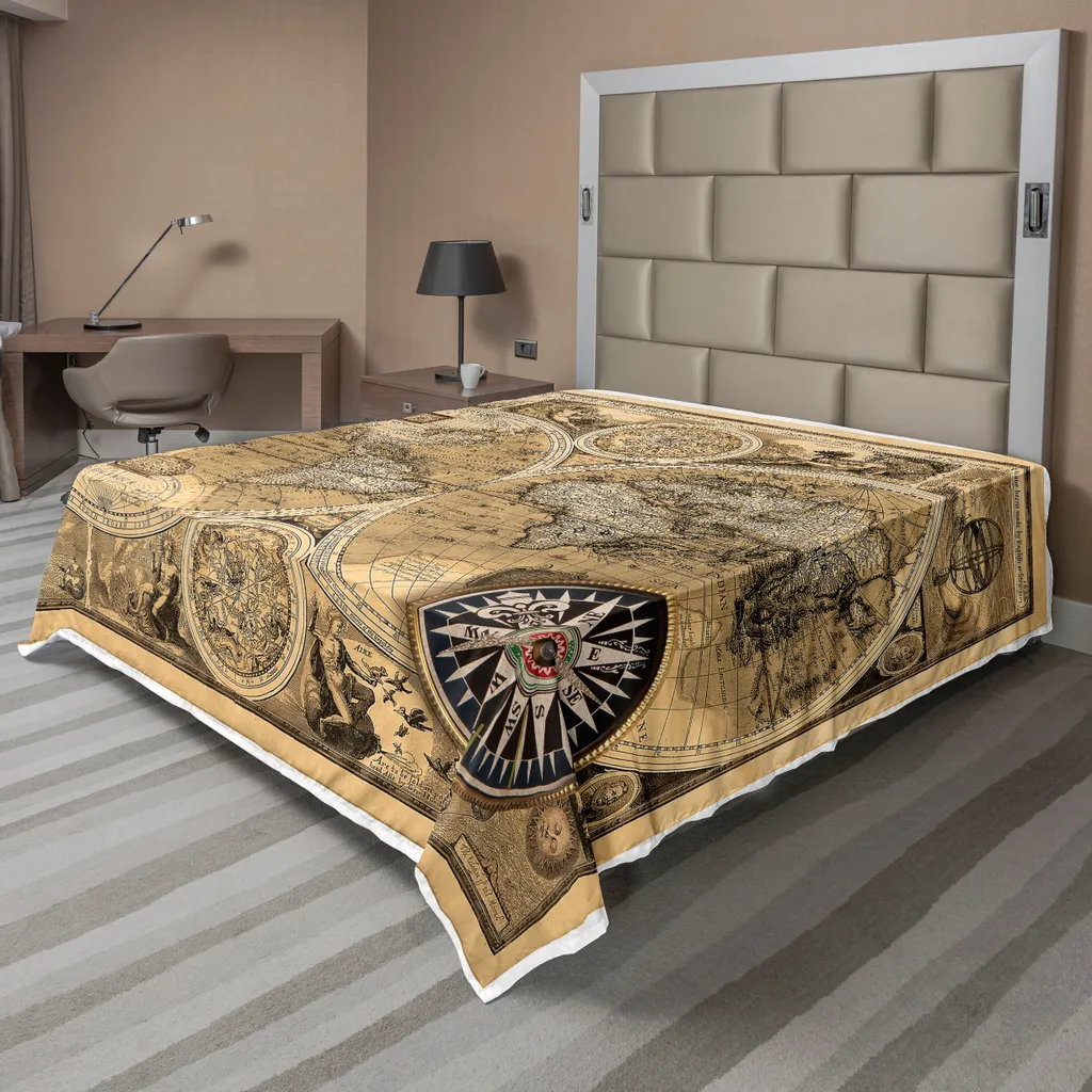 Drap de lit carte 1626 historique ABAKUHAUS en coton doux 275x260cm